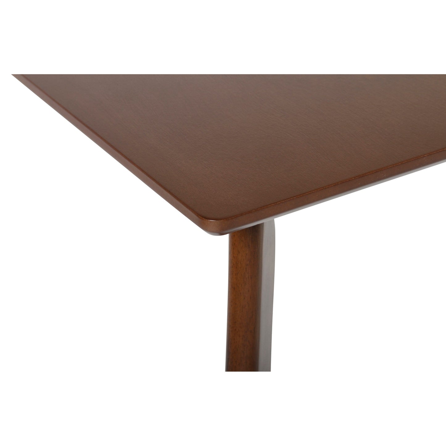 Benzara BM288006 Bev 47" Modern Dining Table With Dark Walnut Brown Finish and Sleek Rubberwood Frame