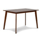 Benzara BM288006 Bev 47" Modern Dining Table With Dark Walnut Brown Finish and Sleek Rubberwood Frame