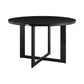 Benzara BM295614 Olie 48" Patio Dining Table With Aluminum Frame and Round Tabletop in Black