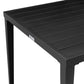 Benzara BM295616 Nyla 70" Patio Dining Table With Long Rectangular Slatted Surface in Black