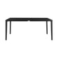 Benzara BM295616 Nyla 70" Patio Dining Table With Long Rectangular Slatted Surface in Black