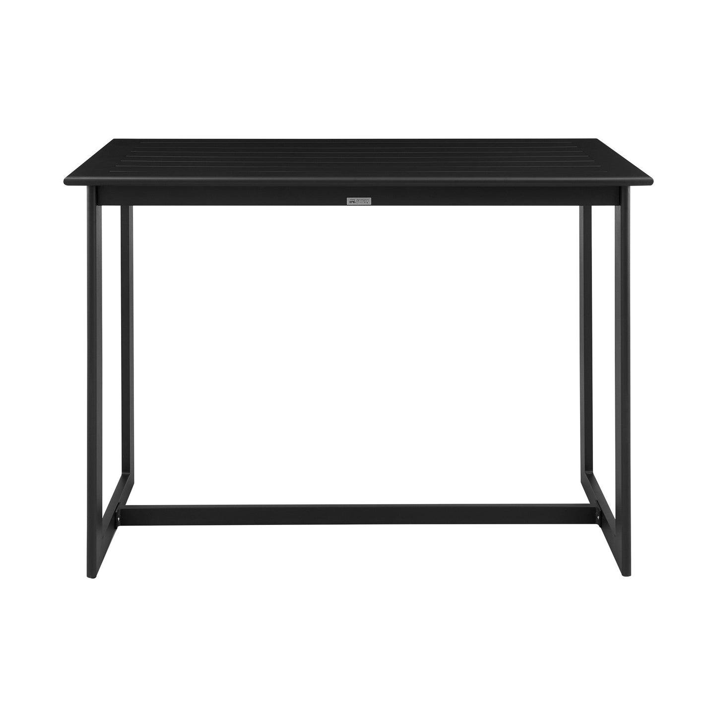 Benzara BM295646 Ollie 59" Patio Counter Height Dining Table With Black Rectangular Surface