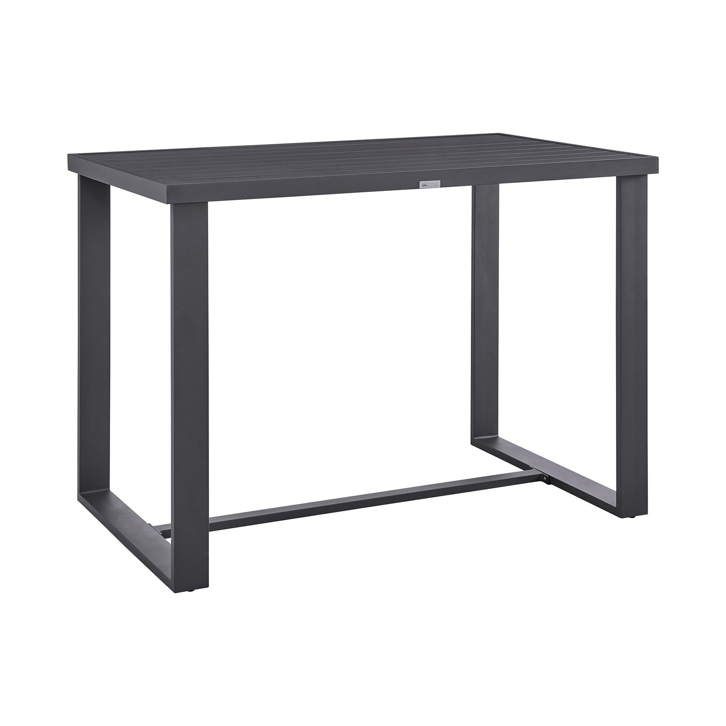 Benzara BM295652 Jax 59" Patio Bar Height Dining Table With Rectangular Tabletop in Dark Gray