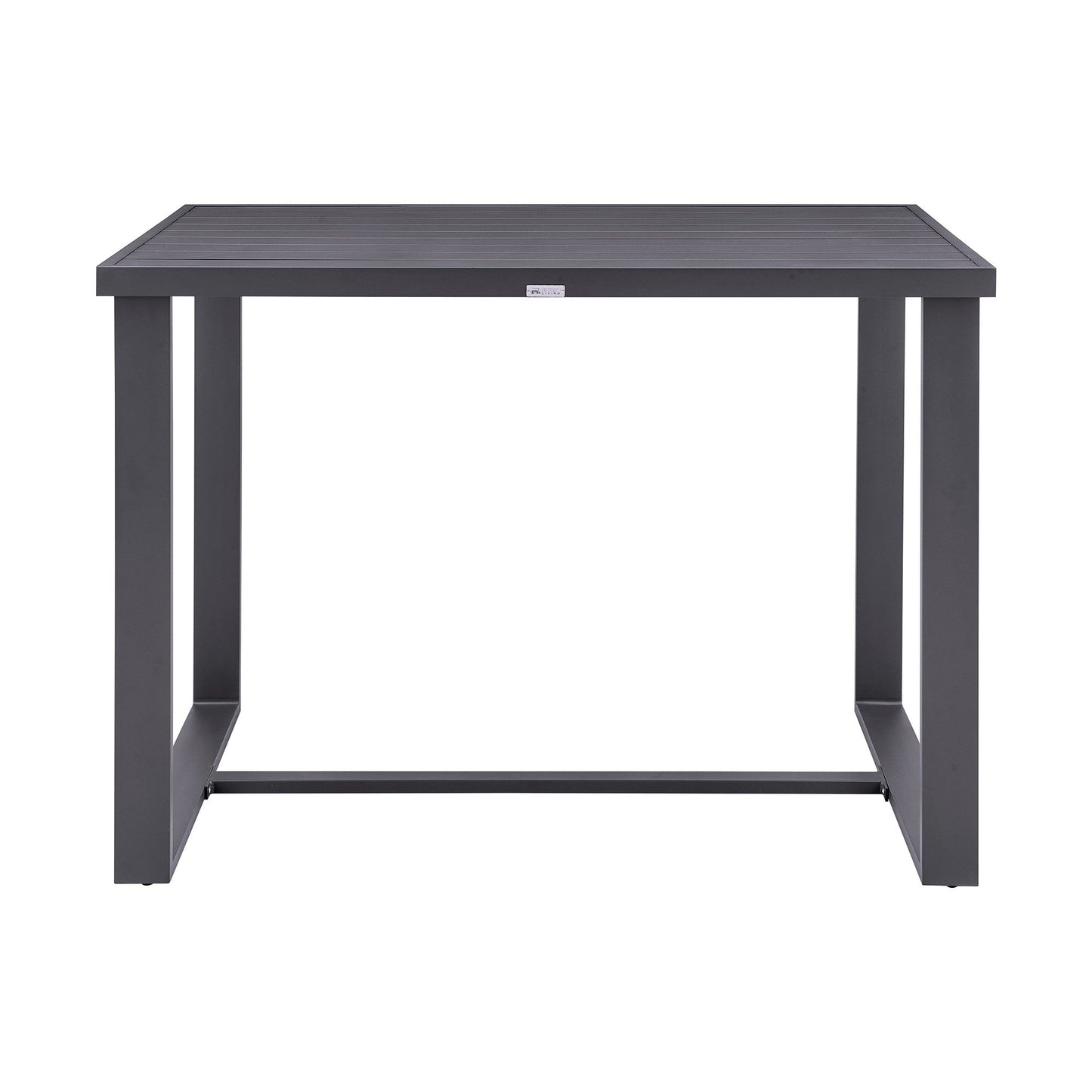 Benzara BM295652 Jax 59" Patio Bar Height Dining Table With Rectangular Tabletop in Dark Gray