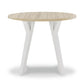 Benzara BM296885 Quip 36" Round Dining Table With Crisp White Wood and Smooth Melamine Surface