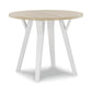 Benzara BM296885 Quip 36" Round Dining Table With Crisp White Wood and Smooth Melamine Surface