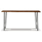 Benzara BM296925 70" Counter Height Dining Table With Light Brown Wood and Black Metal Legs