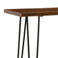 Benzara BM296925 70" Counter Height Dining Table With Light Brown Wood and Black Metal Legs