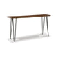 Benzara BM296925 70" Counter Height Dining Table With Light Brown Wood and Black Metal Legs