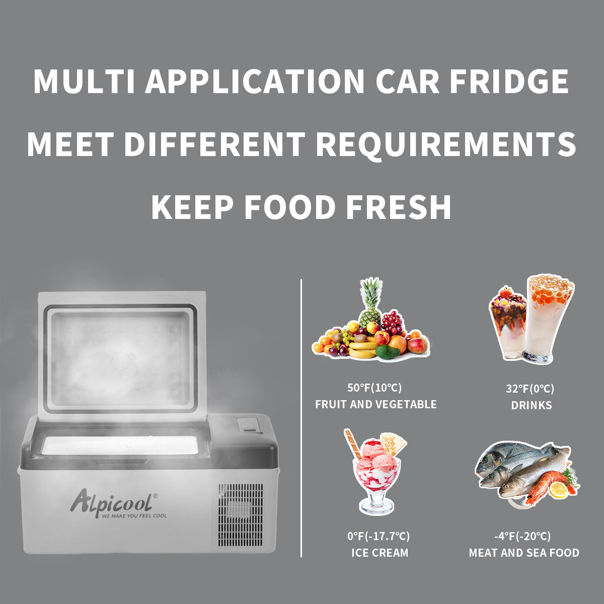 Alpicool C15 15L/16QT Portable Car Fridge
