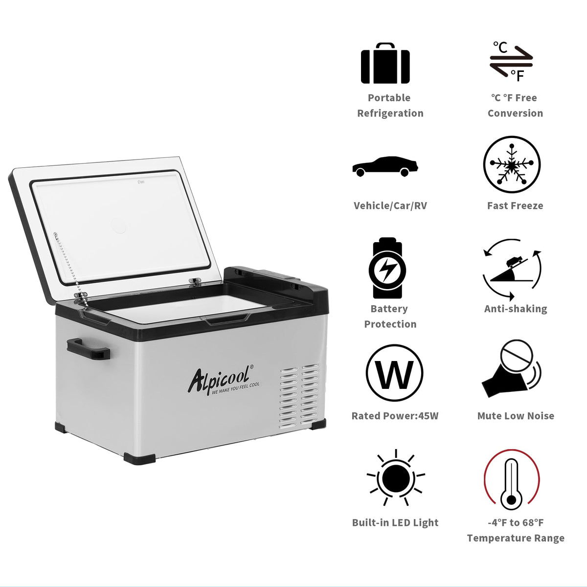 Alpicool C30 26L/28QT Portable Car Fridge