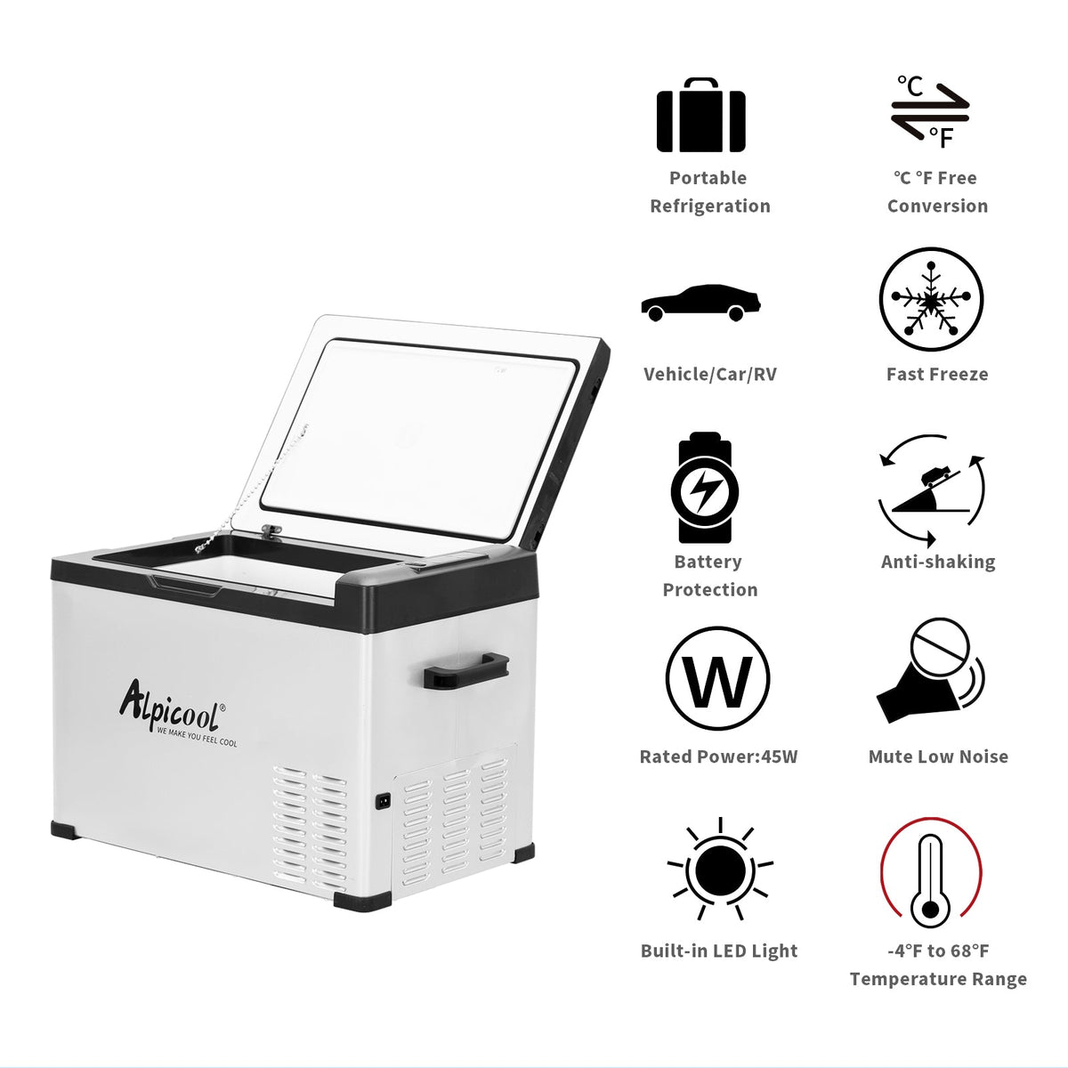 Alpicool C40 35L/38QT Portable Car Fridge