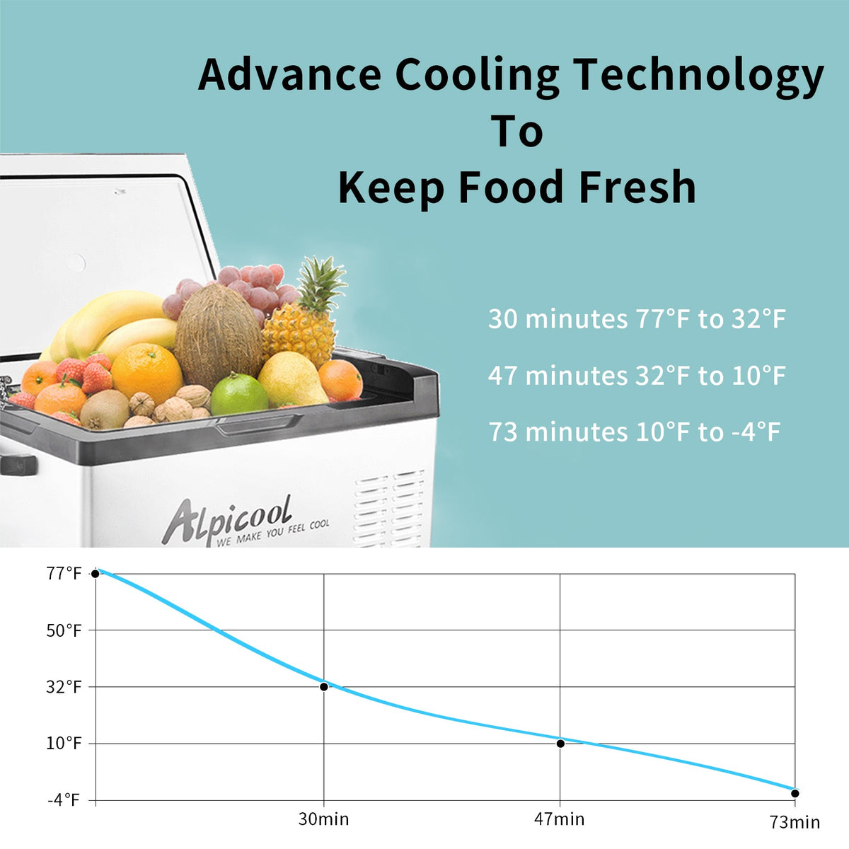 Alpicool C40 35L/38QT Portable Car Fridge
