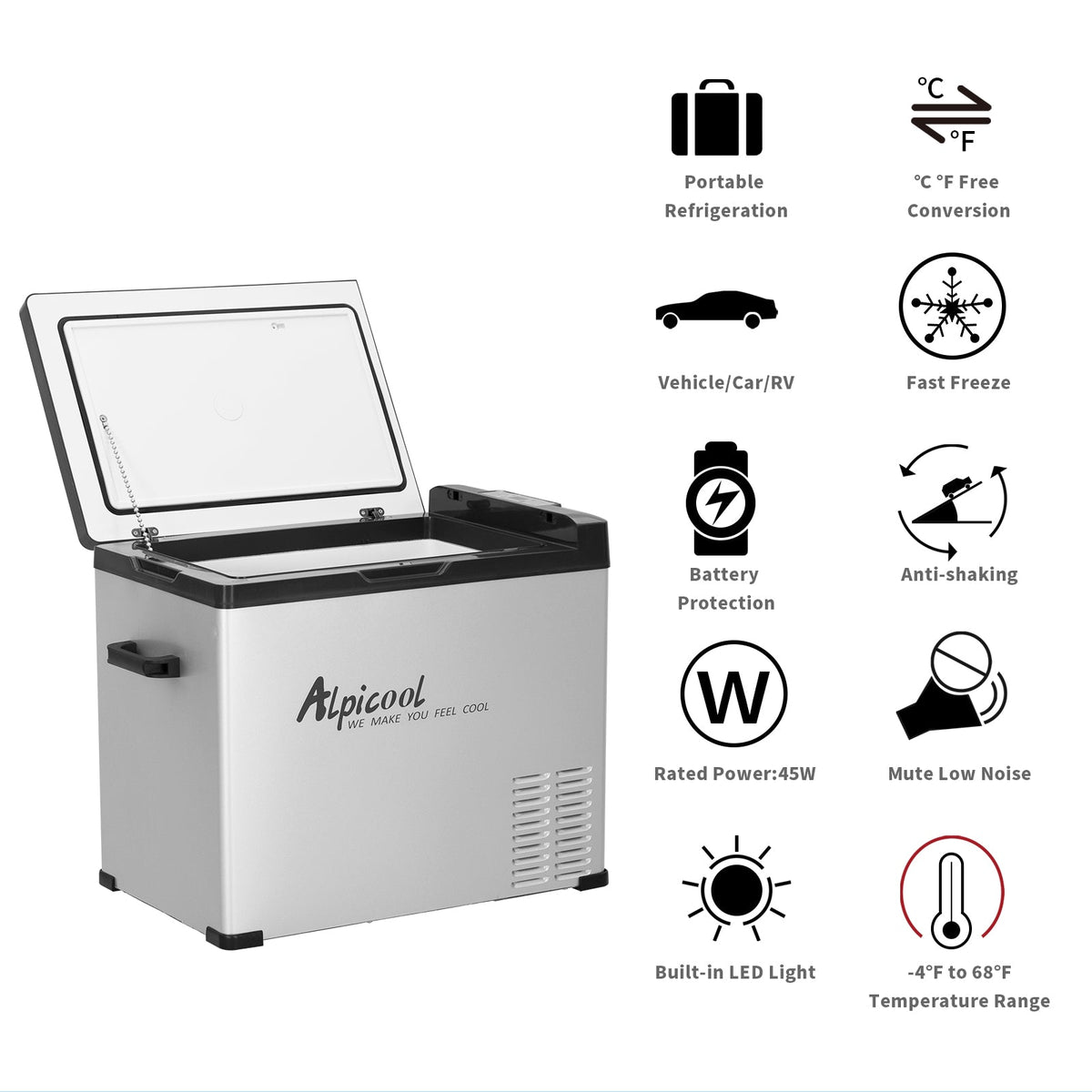 Alpicool C50 44L/47QT Portable Car Fridge