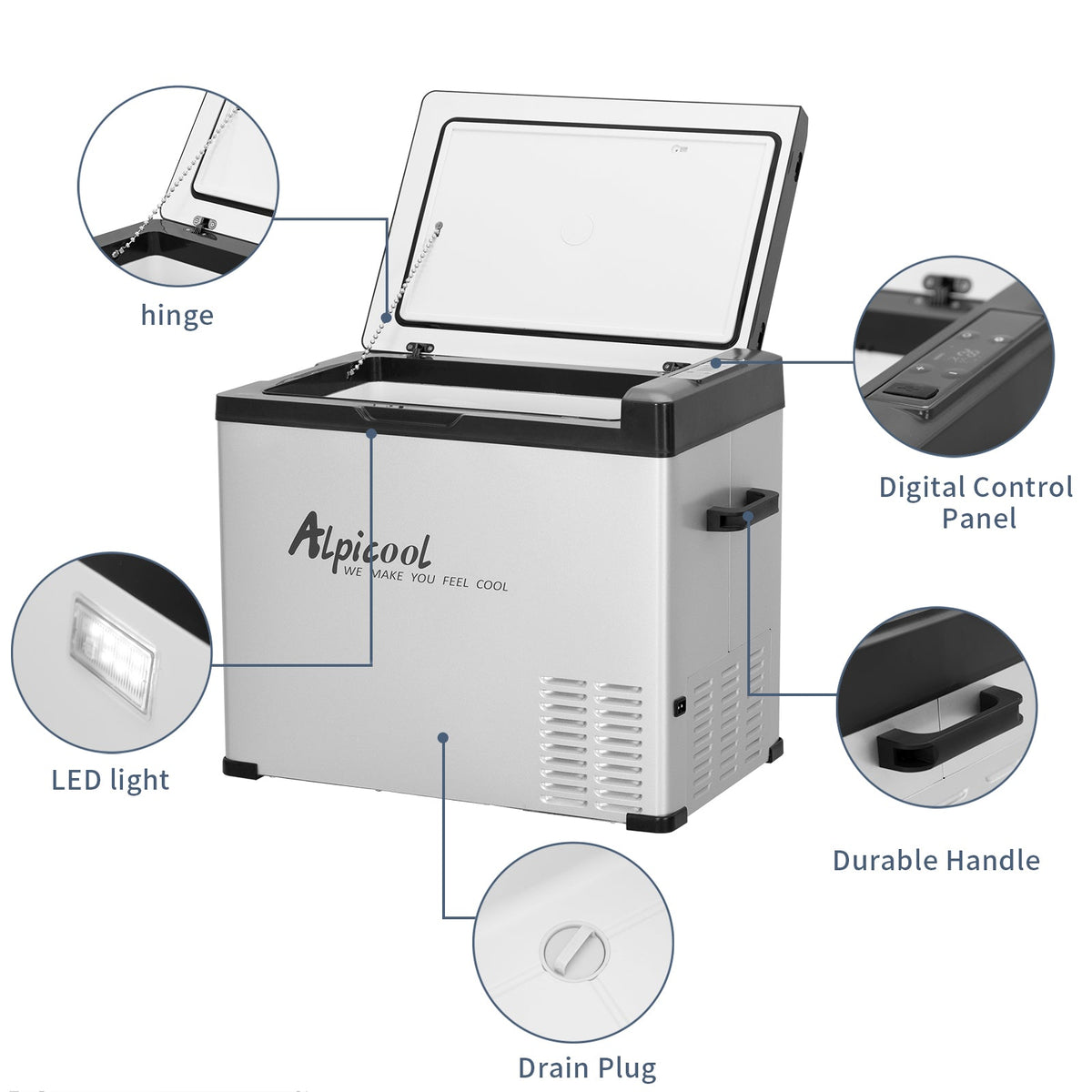Alpicool C50 44L/47QT Portable Car Fridge
