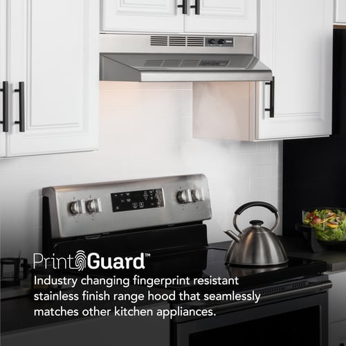 Broan 30" 230 Max Blower CFM PrintGuard Convertible Under-Cabinet Stainless Steel Range Hood