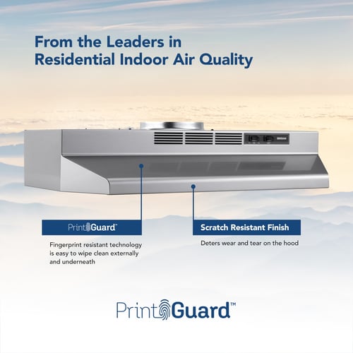 Broan 30" 230 Max Blower CFM PrintGuard Convertible Under-Cabinet Stainless Steel Range Hood