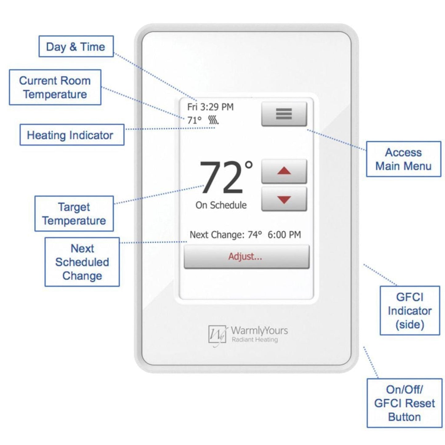 WarmlyYours Environ Flex Roll 1.5′ x 45′ 120V Electric Radiant Floor Heating Kit With nSpire Touch Programmable Touchscreen Thermostat